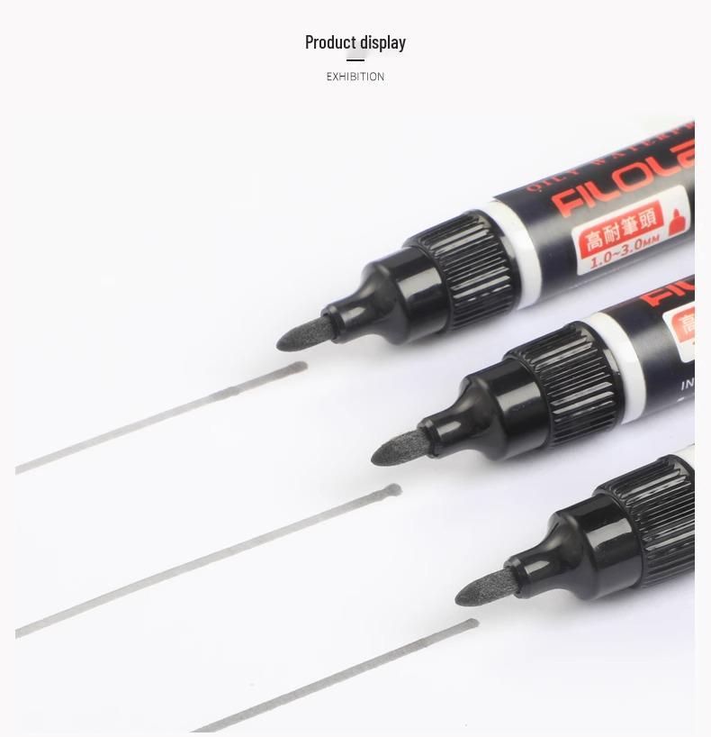 Feloran Gray Oily Marker Pen - Colorfast, Scratch-Resistant, Quick-Drying, Non-Erasable, Waterproof, for Industrial Marker Repair, 1MM