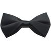 [Bowties.jp] Black Asymmetrical Plump Bow Tie, Easy-to-Wear Type Bd647
