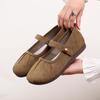 Processing Custom New Spring and Summer French One-pedal Soft-soled Casual Round Head Versatile Mary Jane Shoes Flat-bottomed Folds