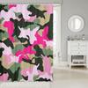 Grün Pink Camouflage Wasserdichter Badezimmervorhang Militär-Thema Duschvorhang, Armeecamo Duschvorhang Buntes Muster Badezimmer