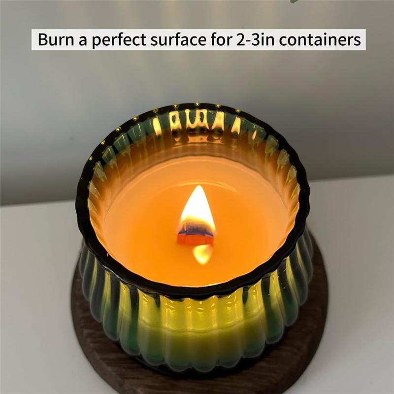 

A95I-200 Sets Double-Layered Wooden Candle Wicks And Stands 5.1X0.5 Inch Natural Candle For Candles Making,Wooden Candle Wick