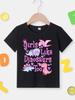 2026 summer t shirt Cute Short-Sleeve T-Shirt for baby Girls Featuring a Dinosaur Print Perfect for Casual Wear