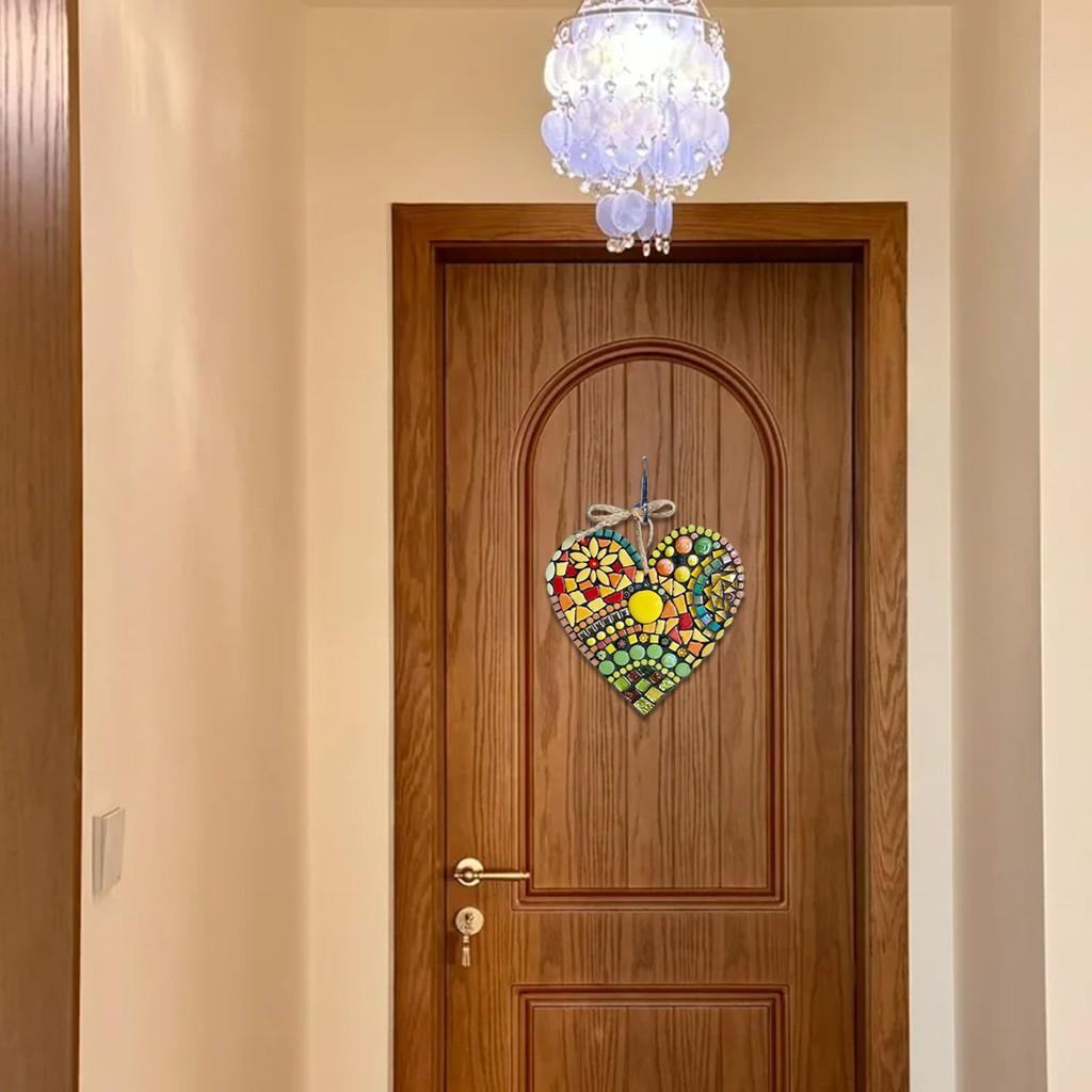 Lebhafter Harz Garten Herz Anhänger Buntes Waben Hängeornament zur Dekoration