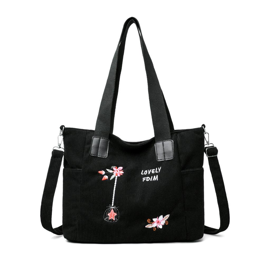 Large-capacity Tote Bag, Casual and Versatile Embroidered Shoulder Bag, Commuter Handbag