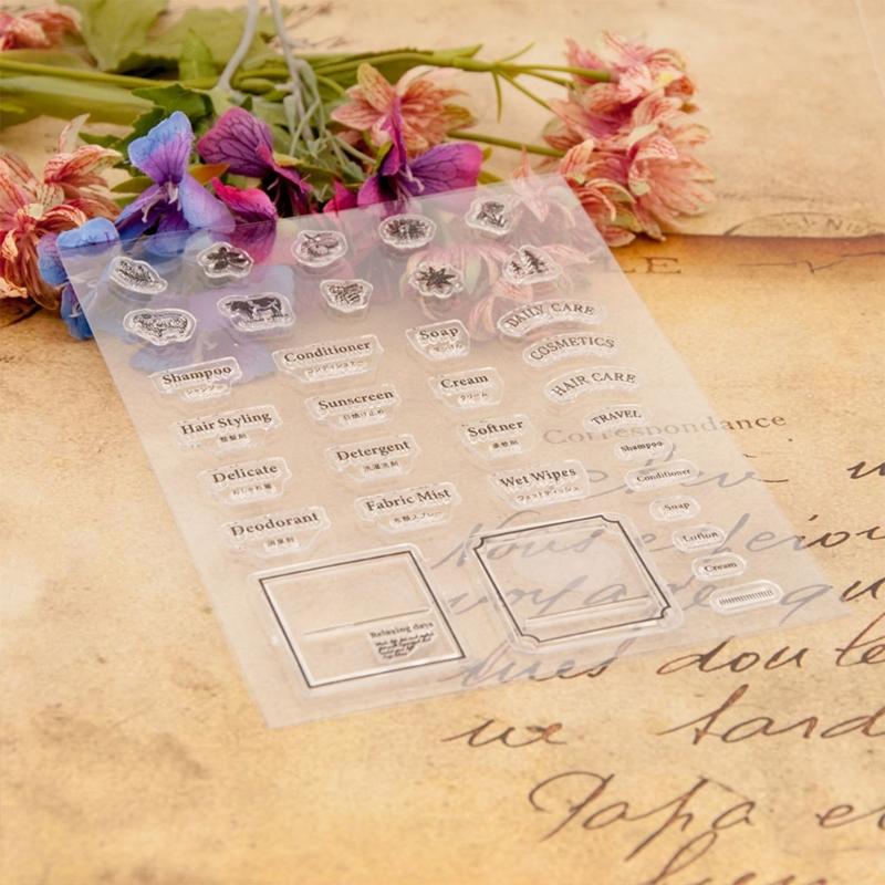 Labeling Words Clear Stamp Scrapbooking Decorative Silicone Stamper for Card Making, Photo Album Journal Decoration