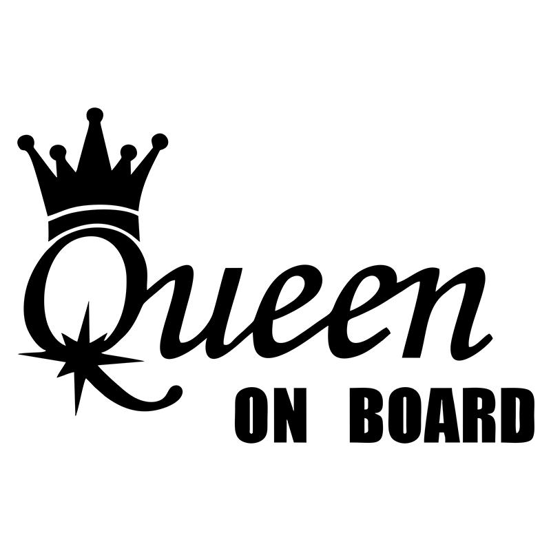 G174 20x13 Cm Car Stickers Vinyl Decal QUEEN ON BOARD Motorcycle Decorative Accessories Creative Waterproof