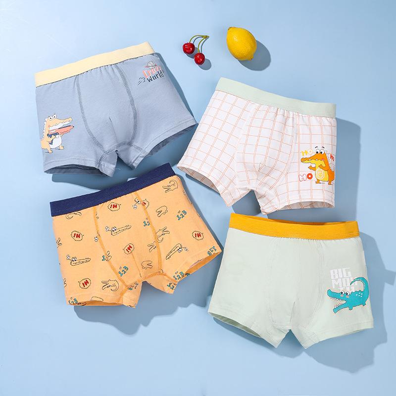 4 Pz/lotto Ragazzi Biancheria Intima di Cotone Bambini Boxer Bambino Bambini Mutandine Slip per Ragazzo Adolescente Mutande 2-12 Anni