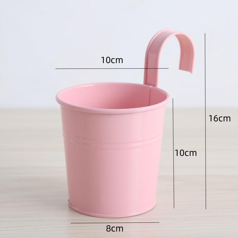 Jardinieră suspendată colorată din fier forjat pentru suculente - Coș detașabil pentru balcon