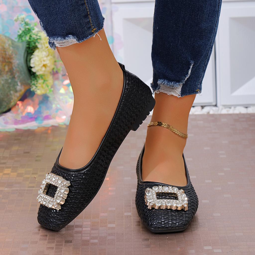 Fashion Women Flats Shoes Wear-resistant Simple Loafers Square Toe Comfortable Sneakers Women Spring Autumn Casual Fashion Shoes Women