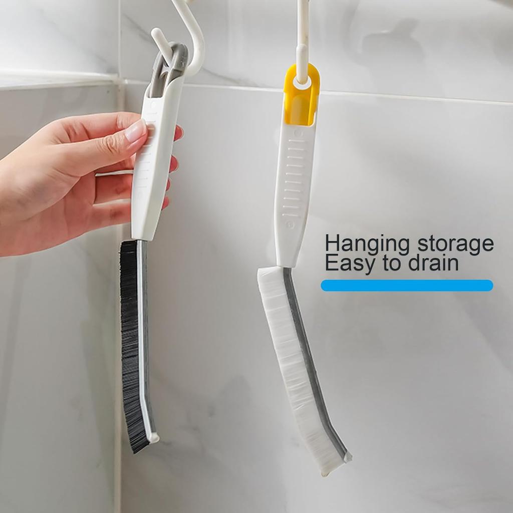 Hard Bristle Crevice Cleaning Brush,Multifunctional Gap Scrub Brush, Suitable for Tile Gaps, Bathroom, Kitchen, and Sink, with Anti-Slip Handle