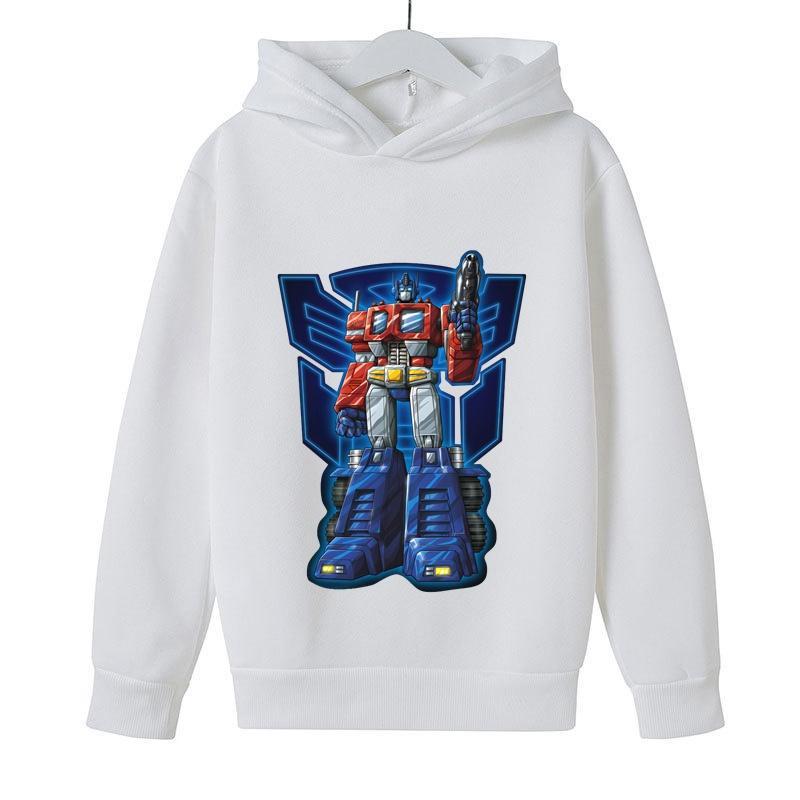 Boys Transformers Optimus Prime Print Hoodies Long Sleeves Cartoon Sweatshirt Baby Children Clothing Cool Pullovers Kids Street Wear
