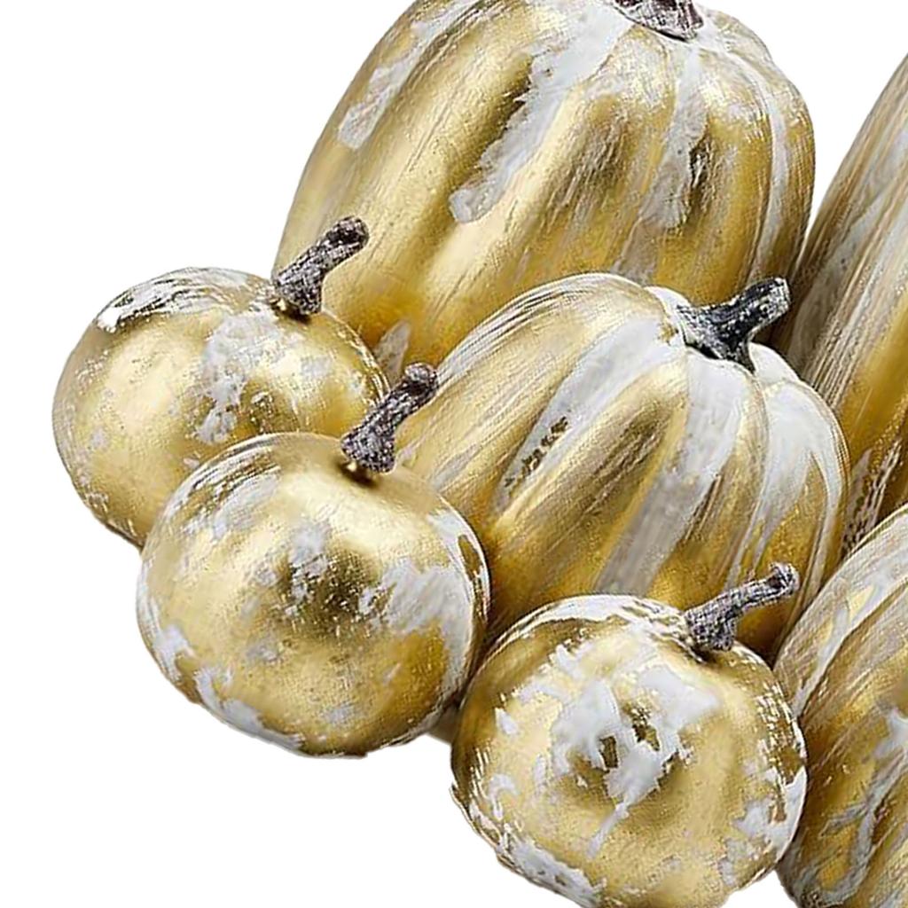 7τμχ Προσομοιωμένη Κολοκύθα Γυαλιστερό Χρώμα Ελαφριά Δημιουργική Επαναχρησιμοποιήσιμη Κολοκύθα από Αφρό για Διακόσμηση Στήριγμα