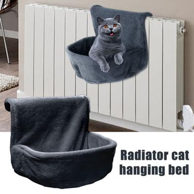 Katzen-Heizkörperbett, hängendes Katzenbett aus Plüsch mit stabilem Metallrahmen, Haustier-Winterkorb, Hängematte zum Aufhängen am Heizkörper, für Katzen bis zu 30 kg