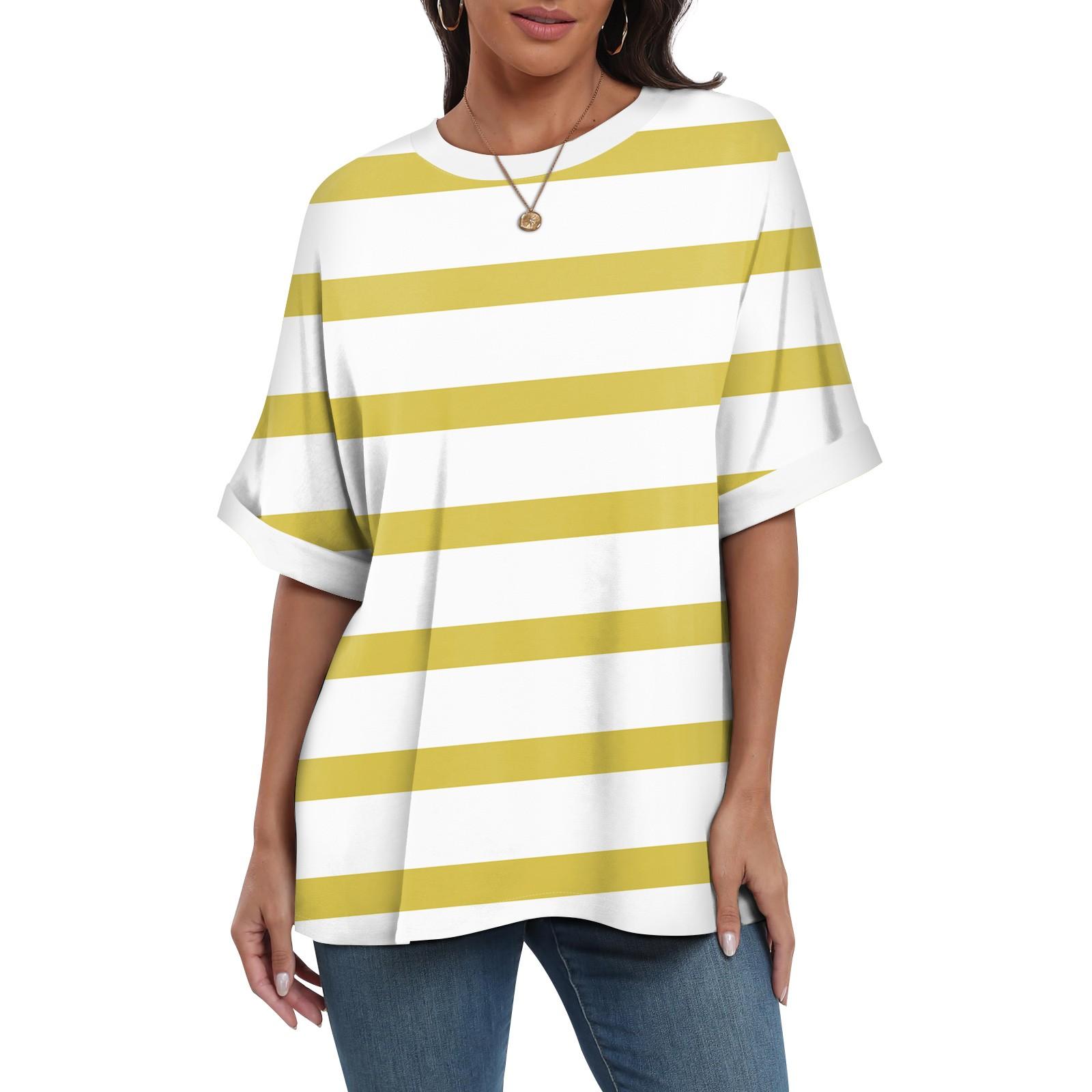 

Женская свободная футболка оверсайз с принтом, круглым вырезом и длиной до плеч, с короткими рукавами