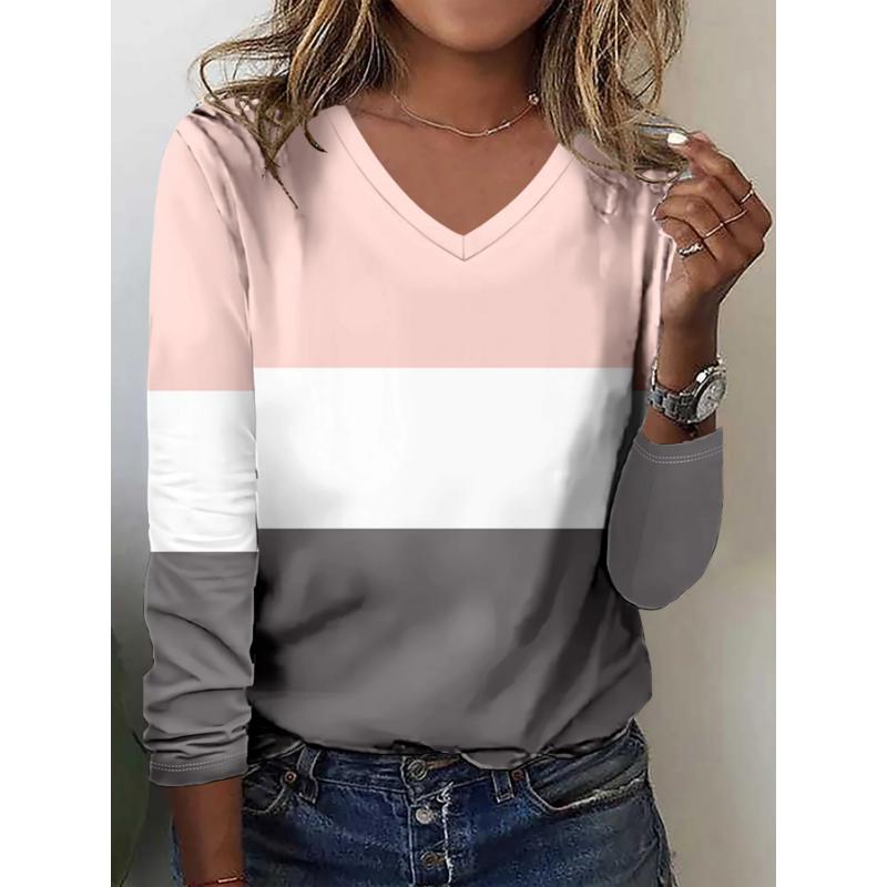 Sommer Neue Mode 2025 Damen Freizeit Langarm Bedrucktes T-Shirt