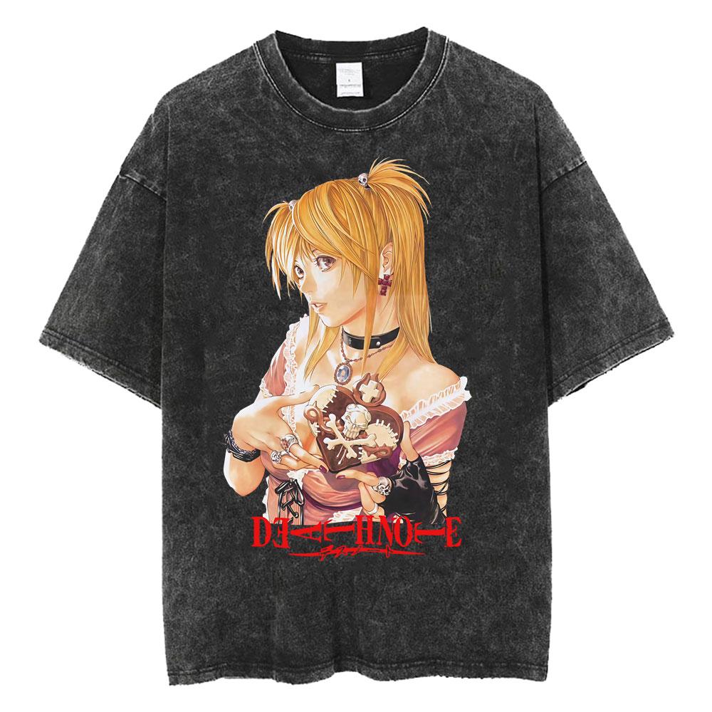 

Misa Amane Sweet Psycho Death Note Graphic Tshirt Unisex Vintage Style Washed T Shirts Mens Cotton Oversized T Shirt Streetwear S