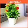 Mini Faux Rose Potted Plant With Injection Mold For Home Office And Gift Use