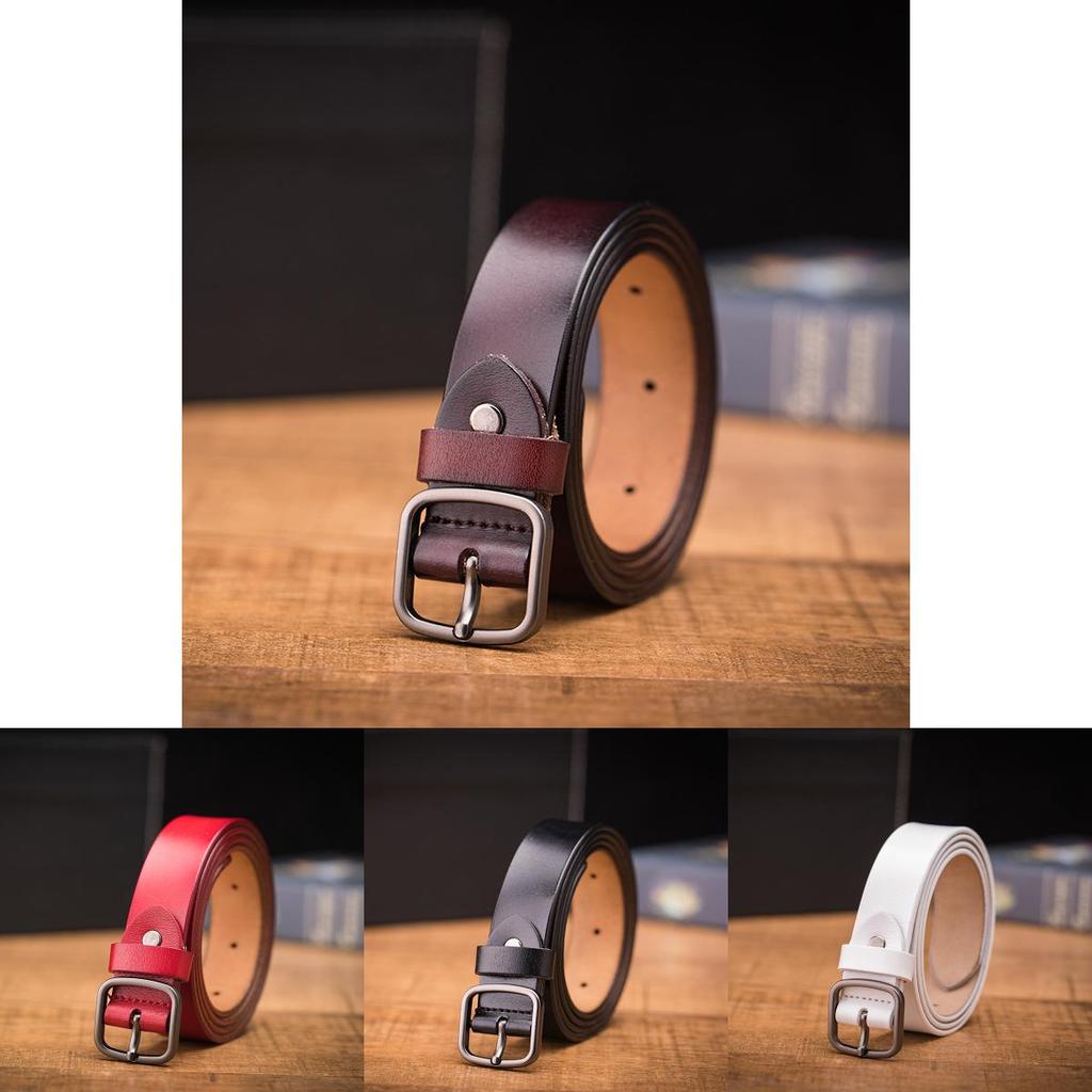 Classic Genuine Leather Belt For Women With Slim Fine Textured Design For Casual And Vintage Style
