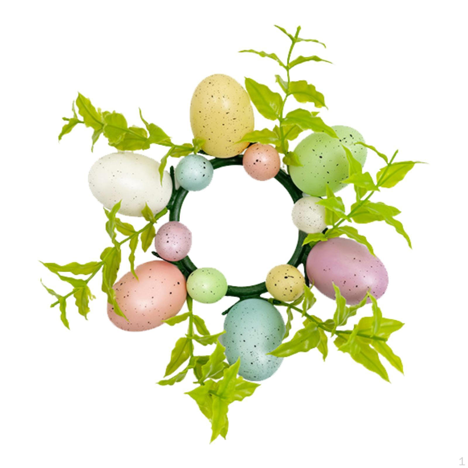 

Candle Holder Wreath for Easter with Greenery and Mini Ring Tabletop Style B