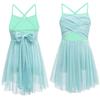 Lyrical Girls Ballroom Kids Cosplay Fancy Gymnastics Bowknot Backless Dress Ballet Dance Leotard Glittery Skirts