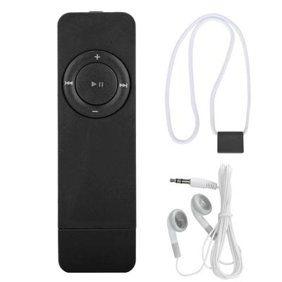 Lecteur MP3 Durable avec Enregistreur Vocal Audio Numérique Compact USB, Écouteurs 3,5 mm, Dragonne, Chargement, Lecteur, (Noir)