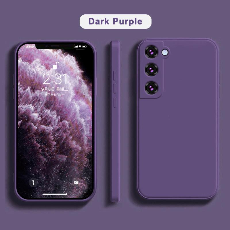 

Розкішний квадратний рідкий силіконовий чохол для Samsung Galaxy S25 S24 S23 FE S22 Ultra S21 S20 S10 Plus A52 A53 A54 A33 A72 A32 4G 5G Soft Cover For Samsung S21 темно-фіолетовий колір