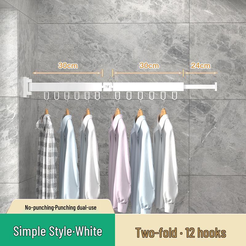 Retractable Folding Indoor Clothes Drying Rack for Balcony and Bathroom