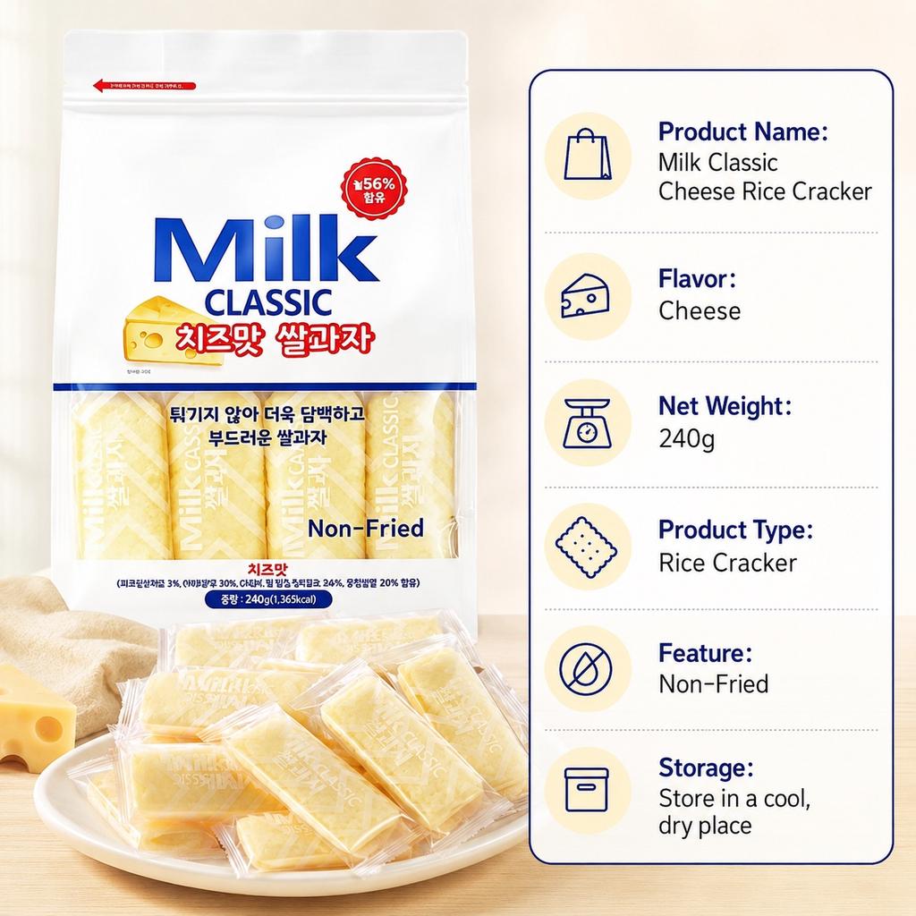 Cracker di Riso al Formaggio Classico al Latte 240g