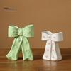 Dried Flower Holder Ceramic Bow Vase with Star, Decorative Flowers Vase, Creative French Style Arrangement for Living Room Table Centerpiece