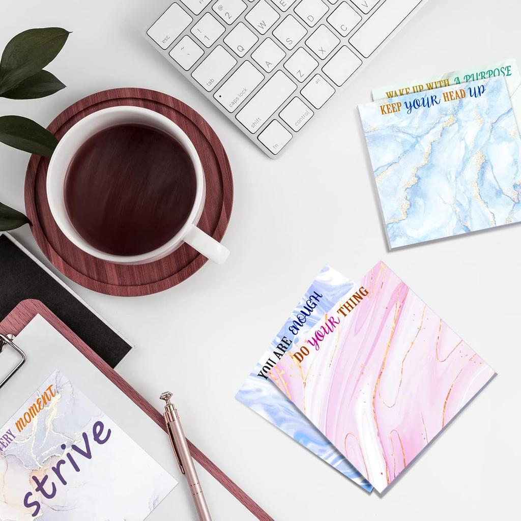 Zonon 12 Pcs pirational Sticky Notes 3 x 3 Inch Fun Motivational Note Pads 50 Sheets Per Notepad Housekeeping Week Gifts Positive Affirmations Gifts