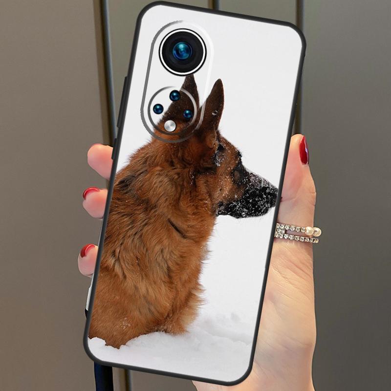 Deutscher Schäferhund-Abdeckung für Honor 50 Lite Fall für Huawei P20 P30 P40 Pro Nova 9 5T P Smart 2021 8X 9X 10i