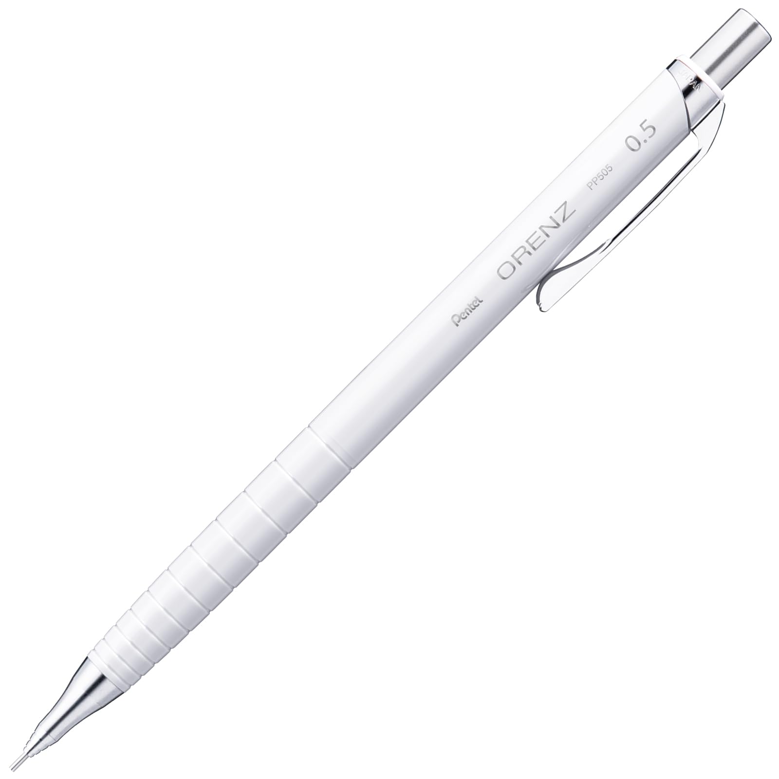 Pentel Orenz Mechanical White Pencil, 0.5mm, Barrel, XPP505-RW белый