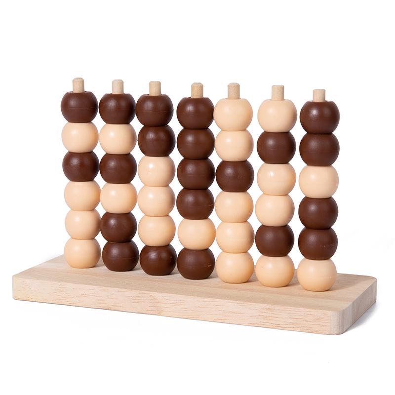 Gioco 3D Quattro in Linea: Giocattolo Educativo Multigiocatore, Scatola di Legno, Multicolore, 0,34 kg