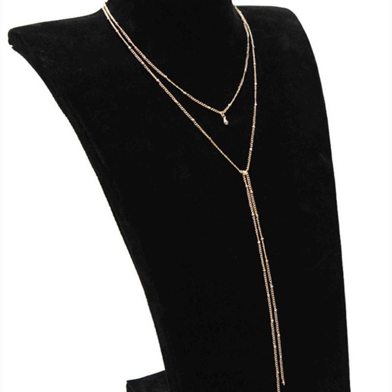 Popular Alloy Fashion Women, Multi-layer Bell Pendant, Copper Bead Chain, Fringed Necklace.