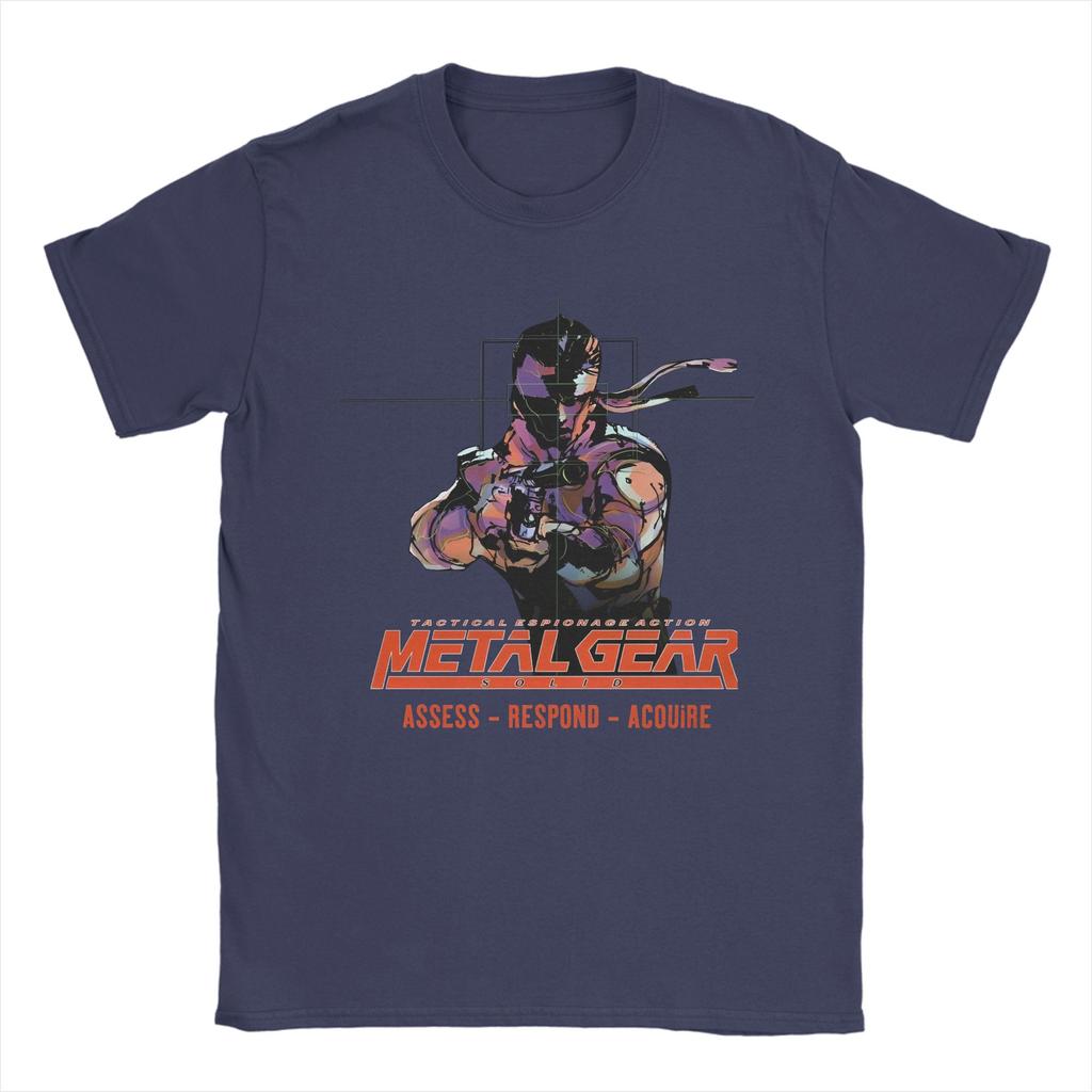 Vintage Metal Gear Japan Videospiel T-Shirt Herren Rundhals Baumwolle T-Shirts Kurzarm T-Shirt Sommer Oberteile