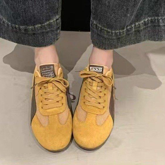 Mesh German Training Shoes Women's Summer 2025 New Flat Bottom Lightweight Net Single Shoes Student Sports and Leisure White Shoes