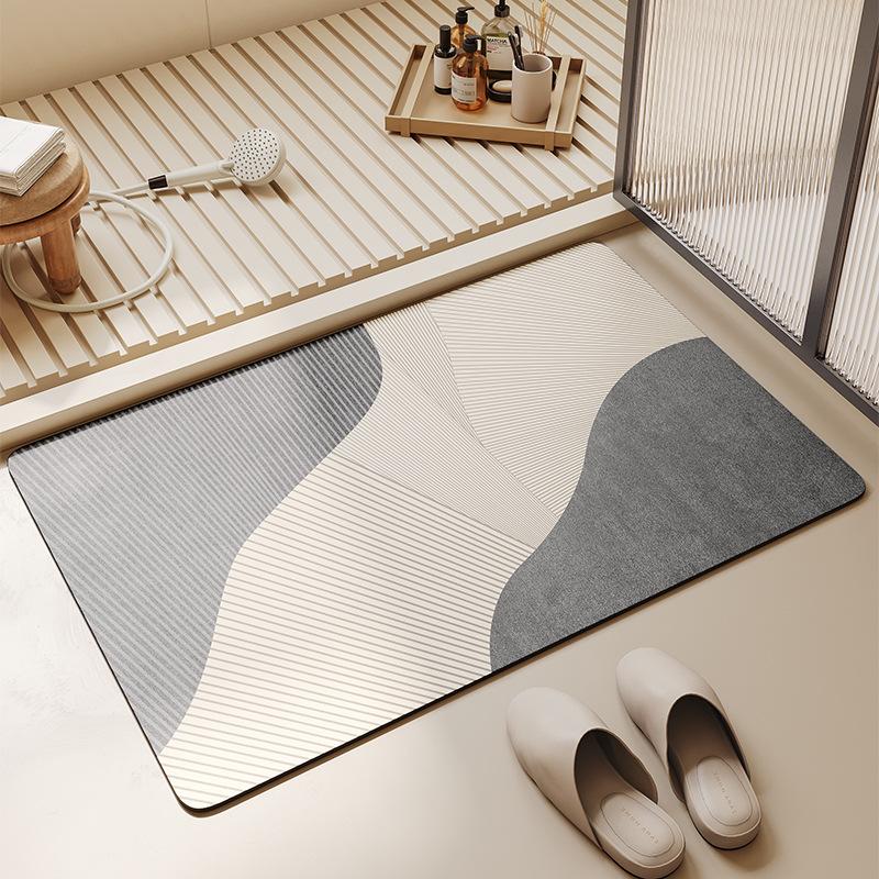 Diatomaceous Earth Floor Mat Home Bathroom Mat Door Entrance Dirt Resistant Absorbent Bath Rug