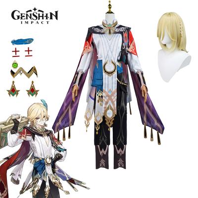 Anime Game   Kaveh Cosplay Costume Men Halloween Uniform Wig Full Set Sumeru Anemo Suit