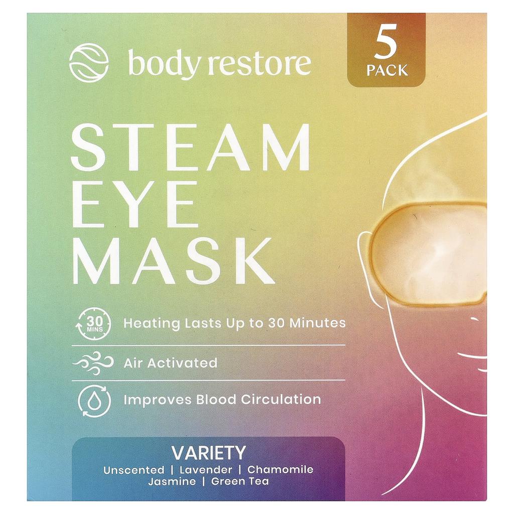 Body Restore Steam Eye Mask, Variety Pack, 5 Pack