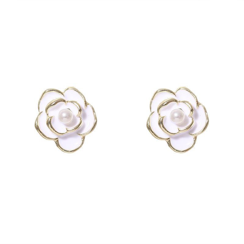 High-End-Ohrringe Französische Kamelienperlen-Ohrstecker Neujahrsflut Retro-Temperament-Ohrringe