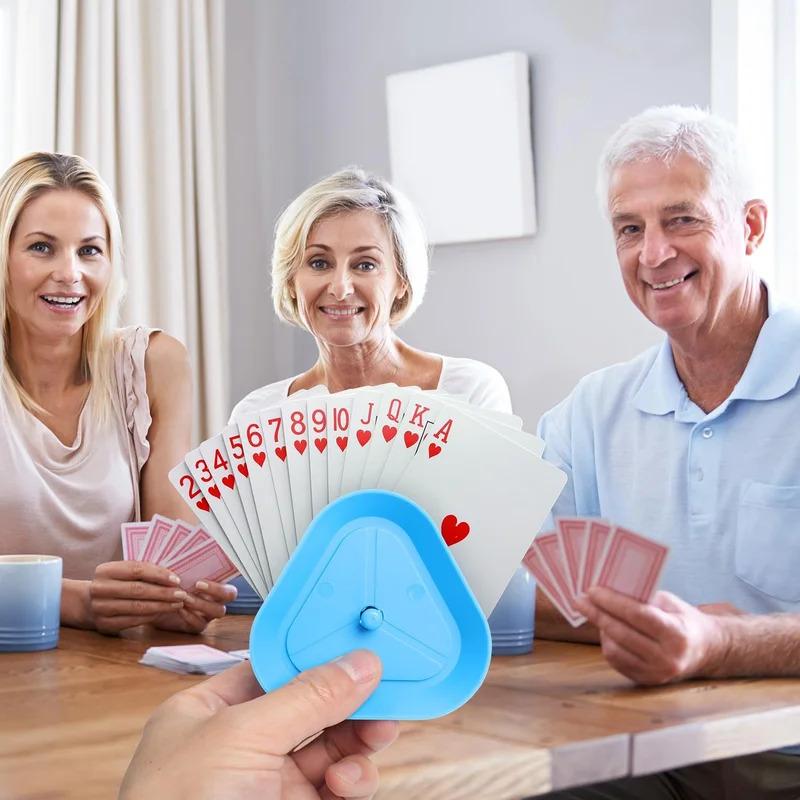 4 Piece Playing Card Game Tray, Triangular Playing Card Tray For Parties, Classroom Activities, Cards Not Included