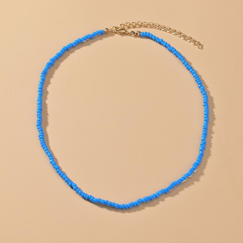 Bohemian Vacation Style Colored Rice Beads Necklace for Women