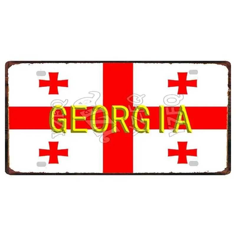 30X15Cm National Flag Egypt Maldives Latvia Metal Tin Logo Tourist Souvenir Wall Bar Shop Home Decoration Dc-1321B