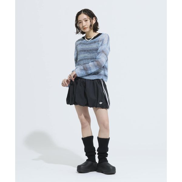 Adidas Originals FW25 Balloon Skirt Striped Comfortable Simple Casual Skirt Women skirts KD0299