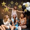 28PCS Gold Hanging Stars Decorations Glitter Cutouts with 7 Sizes Star Wall Decorations Double Sided Hanging Yard Decor for Party Wall Decor