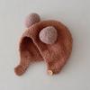 Nette Winter Warme Kinder Mädchen Jungen Baby Hut Fleece Hut mit Ball Dekor Patchwork Farbe Gehörschutz Hut Weiche Neugeborenen motorhaube Hut