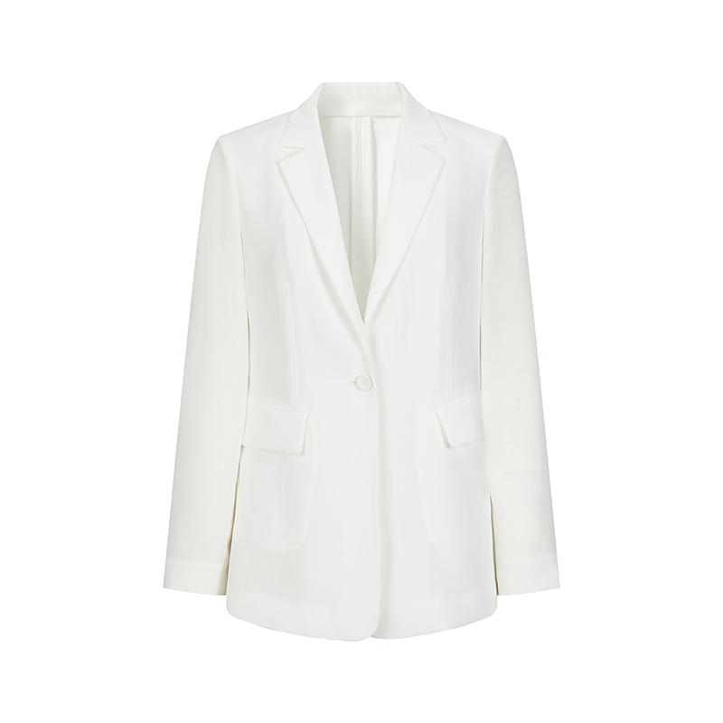 Jiuzi Anna Kou Neat OL Minimalist Commuting Style Waist Cinched Suit Jacket for Women