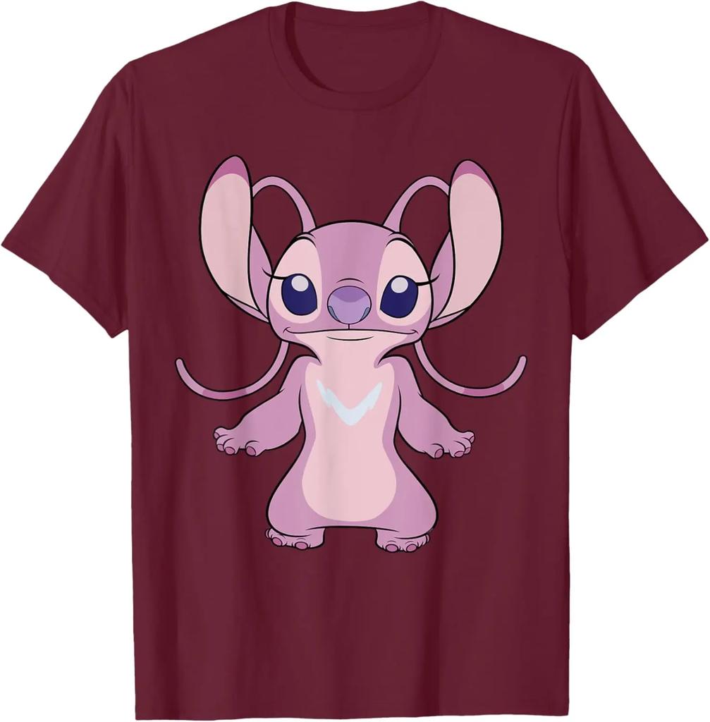Hot Fashion Lilo & Stitch Angel Front and Back 2-Sided T-Shirt S-4XL Four Seasons Unisex