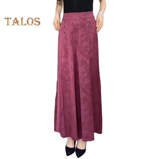 Pantaloni Casual da Donna con Stampa Floreale e Tasche Rinforzate a Vita Media a Gamba Larga Pantaloni Stampati Casual Streetwear