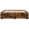 Bed Frame with Drawers Smoked Oak 135 X 190 Cm Wood Based Material